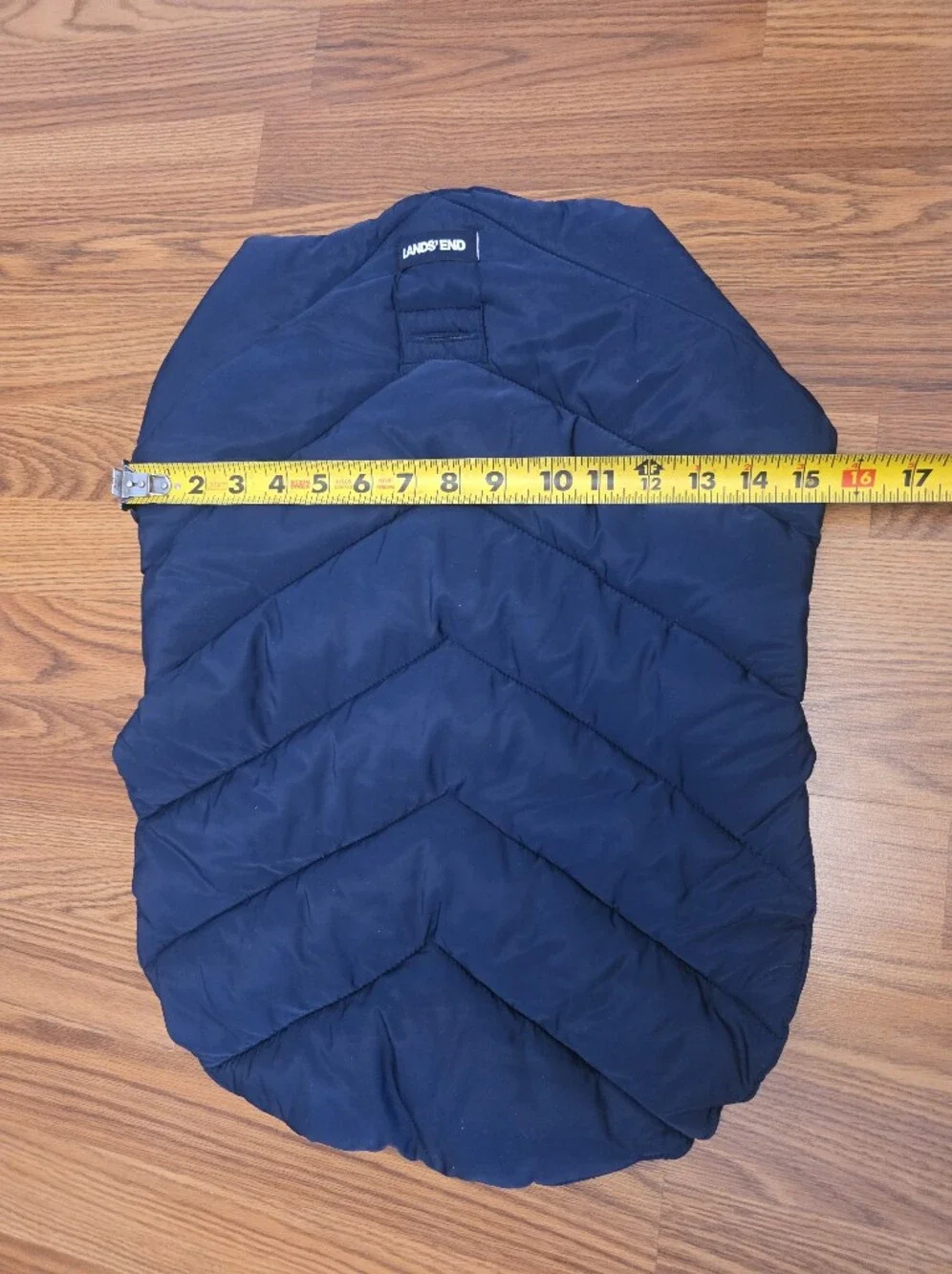 Lands' End Navy Blue Dog Puffer Jacket Vest Lightweight  Size Large